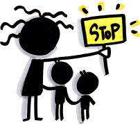 Ilustrace - rodina STOP